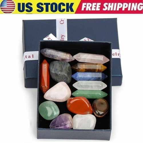 14pc chakra natural gem - gem, stone